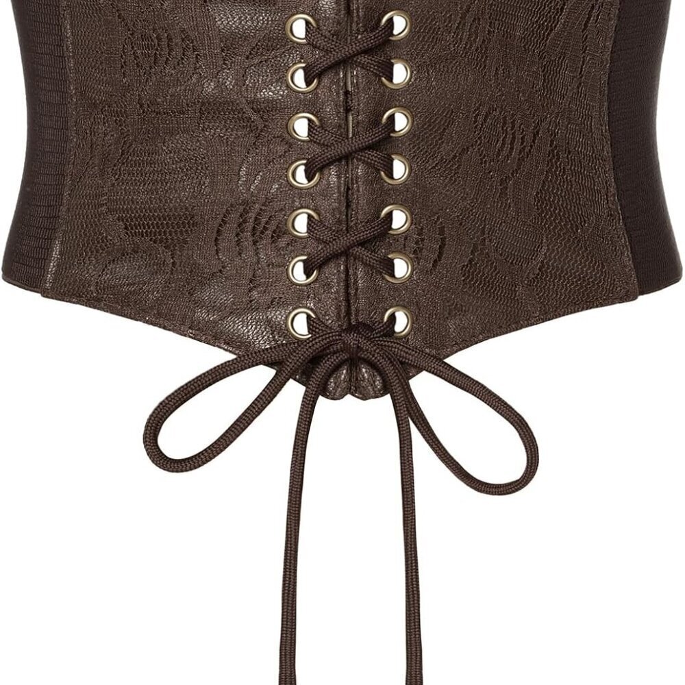 Women Lace-up Corset Belt Renaissance Waspie Waist Adjustable Costume Accessory